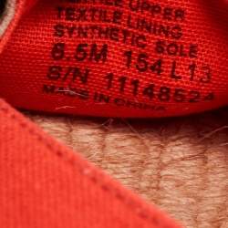 Pre Owned Tory Burch Orange/Beige Canvas Flat Espadrilles Size 36.5