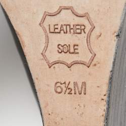 Pre Owned Tory Burch Black Leather and Patent Cap Toe Reva Wedge Pumps Size 37