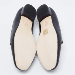 Pre Owned Tory Burch Black Leather Jessa Loafers Size 38.5
