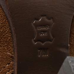 Pre Owned Tory Burch Brown Suede Buckle Ankle Boots Size 37