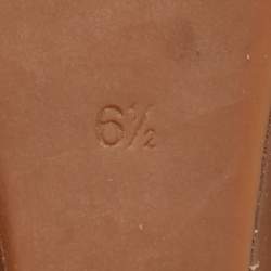 Pre Owned Tory Burch Two Tone Patent and Leather Caroline Scrunch Wedge Pumps Size 37