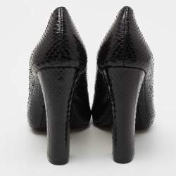 Pre Owned Tory Burch Black Python Pumps Size 37