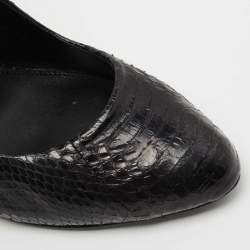 Pre Owned Tory Burch Black Python Pumps Size 37