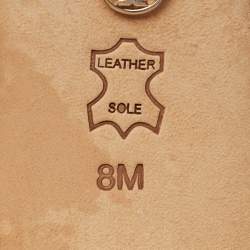 Pre Owned Tory Burch Gold Leather Vail Block Heel Mules Size 38.5