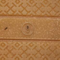 Pre Owned Tory Burch Beige Canvas Pom Pom Detail Espadrilles Flats Size 39.5