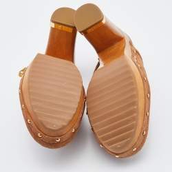 Pre Owned Tory Burch Brown Suede Brayden Slingback Clogs Size 37