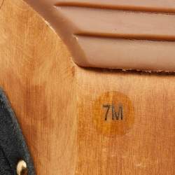 Pre Owned Tory Burch Dark Green Suede Brayden Slingback Platform Clogs Size 37.5