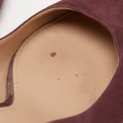 Pre Owned Tory Burch Burgundy Suede Elizabeth Pumps Size 39.5