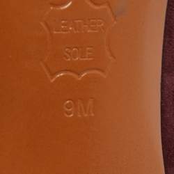 Pre Owned Tory Burch Burgundy Suede Elizabeth Pumps Size 39.5