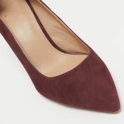 Pre Owned Tory Burch Burgundy Suede Elizabeth Pumps Size 39.5
