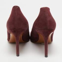 Pre Owned Tory Burch Burgundy Suede Elizabeth Pumps Size 39.5