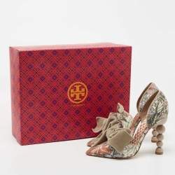 Pre Owned Tory Burch Multicolor Brocade Fabric Pumps Size 36.5