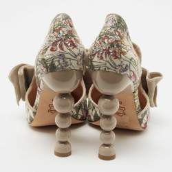 Pre Owned Tory Burch Multicolor Brocade Fabric Pumps Size 36.5