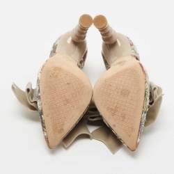 Pre Owned Tory Burch Multicolor Brocade Fabric Pumps Size 36.5