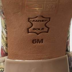 Pre Owned Tory Burch Multicolor Brocade Fabric Pumps Size 36.5