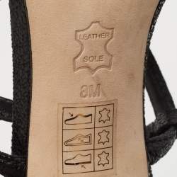 Pre Owned Tory Burch Black Suede Ankle Strap Sandals Size 38.5