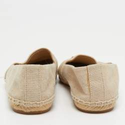 Pre Owned Tory Burch Beige Canvas Weston Espadrilles Flats Size 37