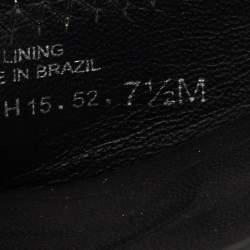 Pre Owned Tory Burch Black Leather Sally Wedge Pumps Size 38