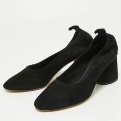 Pre Owned Tory Burch Black Suede Block Heel Pumps Size 40.5