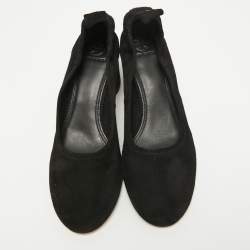 Pre Owned Tory Burch Black Suede Block Heel Pumps Size 40.5