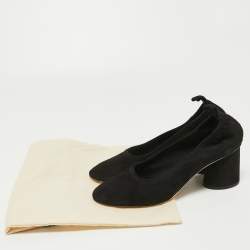 Pre Owned Tory Burch Black Suede Block Heel Pumps Size 40.5