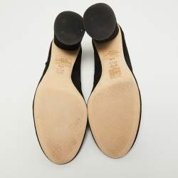 Pre Owned Tory Burch Black Suede Block Heel Pumps Size 40.5