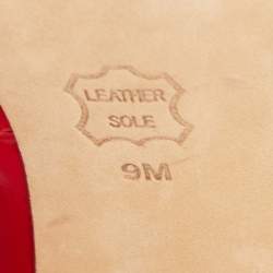 مملوكة مسبقًا Tory Burch Red Leather Raleigh Block Heel Pumps Size 39