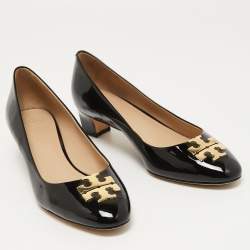 Pre Owned Tory Burch Black Patent Leather Raleigh Pumps Size 40