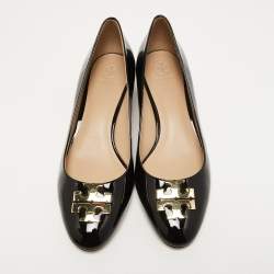 Pre Owned Tory Burch Black Patent Leather Raleigh Pumps Size 40
