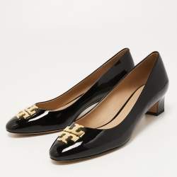 Pre Owned Tory Burch Black Patent Leather Raleigh Pumps Size 40