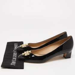 Pre Owned Tory Burch Black Patent Leather Raleigh Pumps Size 40