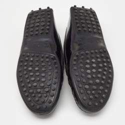 Pre Owned Tod's Black Patent Leather Slip On Loafers Size 37