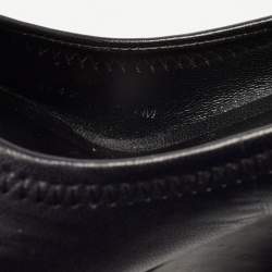 Pre Owned Tory Burch Black Leather Sally Wedge Pumps Size 37.5