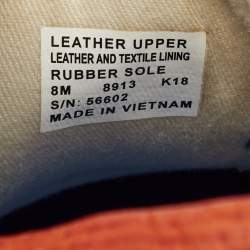 Pre Owned Tory Burch Multicolor Leather Rainbow Strap Sneakers Size 38.5