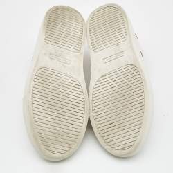 Pre Owned Tory Burch Multicolor Leather Rainbow Strap Sneakers Size 38.5