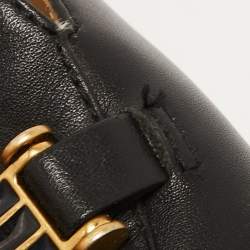 Pre Owned Tory Burch Black Leather Amelia Flat Mules Size 36.5