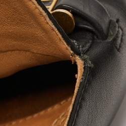 Pre Owned Tory Burch Black Leather Amelia Flat Mules Size 36.5