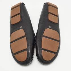 Pre Owned Tory Burch Black Leather Lowell Slip On Loafers Size 36.5