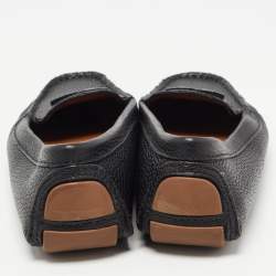 Pre Owned Tory Burch Black Leather Lowell Slip On Loafers Size 36.5