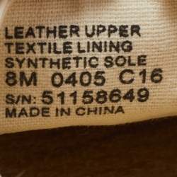 Pre Owned Tory Burch Off-White/Black Leather Logo Cap Toe Espadrille Flats Size 38