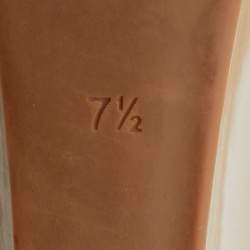 Pre Owned Tory Burch Beige Patent Leather Peep Toe Wedge Pumps Size 40.5