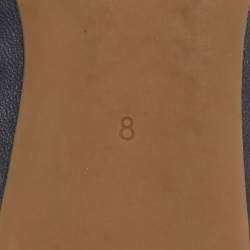 Pre Owned Tory Burch Two Tone Blue Woven Leather Ballet Flats Size 38.5