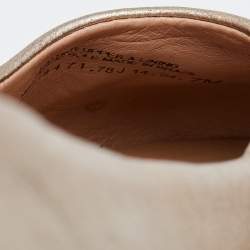 Pre Owned Tory Burch Metallic/Beige Leather and Python Embossed Pacey Ballet Flats Size 37.5