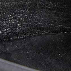 Pre Owned Tory Burch Black Leather Sophie Peep-Toe Wedge Pumps Size 39.5