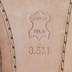 Pre Owned Tory Burch Beige Canvas Bow Wedge Slide Sandals Size 39