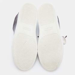 Pre Owned Tory Burch Burgundy Croc Embossed Leather and Patent Low Top Sneakers Size 39