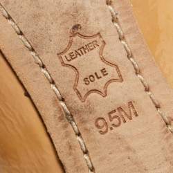 Pre Owned Tory Burch Beige Patent Leather Caroline Ballet Flats Size 40