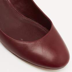 Pre Owned Tory Burch Burgundy Leather Elizabeth Pumps Size 41.5