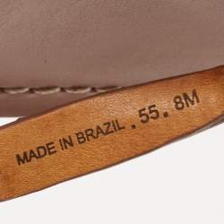 Pre Owned Tory Burch Brown Leather Miller Flat Thong Sandals Size 38.5