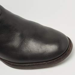 Pre Owned Tory Burch Black Leather Reva Knee Length Boots Size 36.5